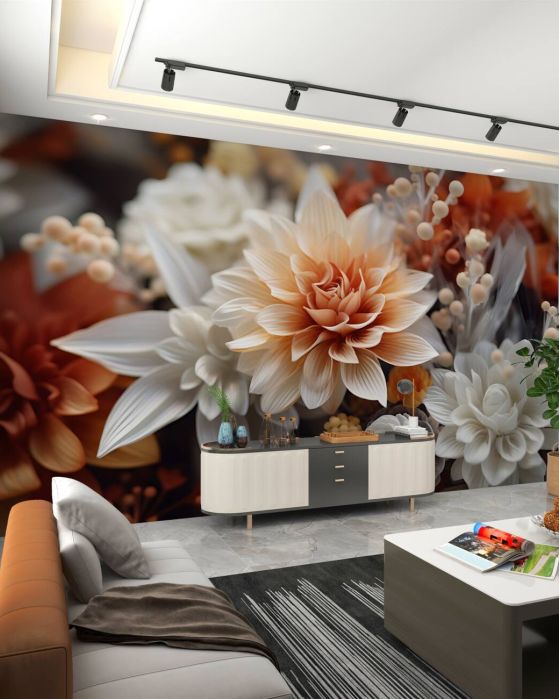 Carta da parati Fiori 3D Bright Autumn