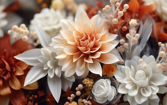 Carta da parati Fiori 3D Bright Autumn